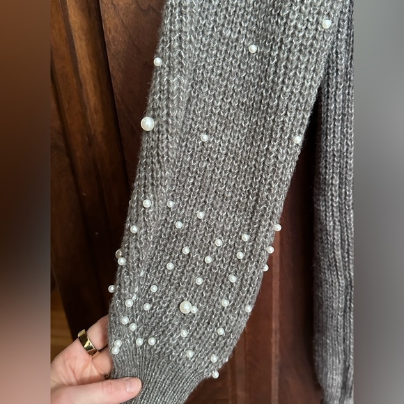 Charcoal Scattered Pearl Sweater Dress, Size M, Pretty Little Thing - Picture 5 of 6
